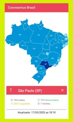 Coronavírus no Brasil android App screenshot 1