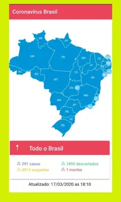 Coronavírus no Brasil android App screenshot 2